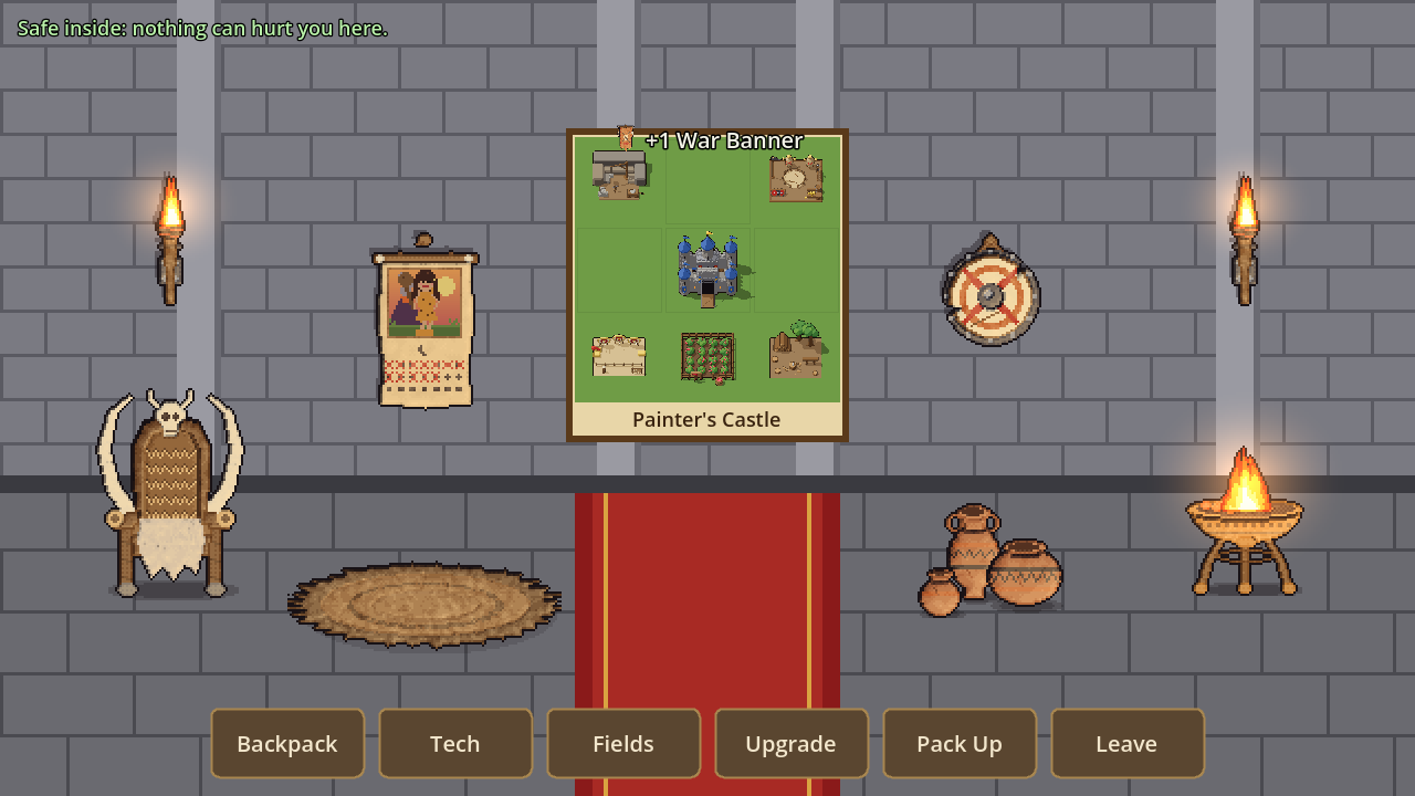 Primal Man: the throne room inside a player's castle