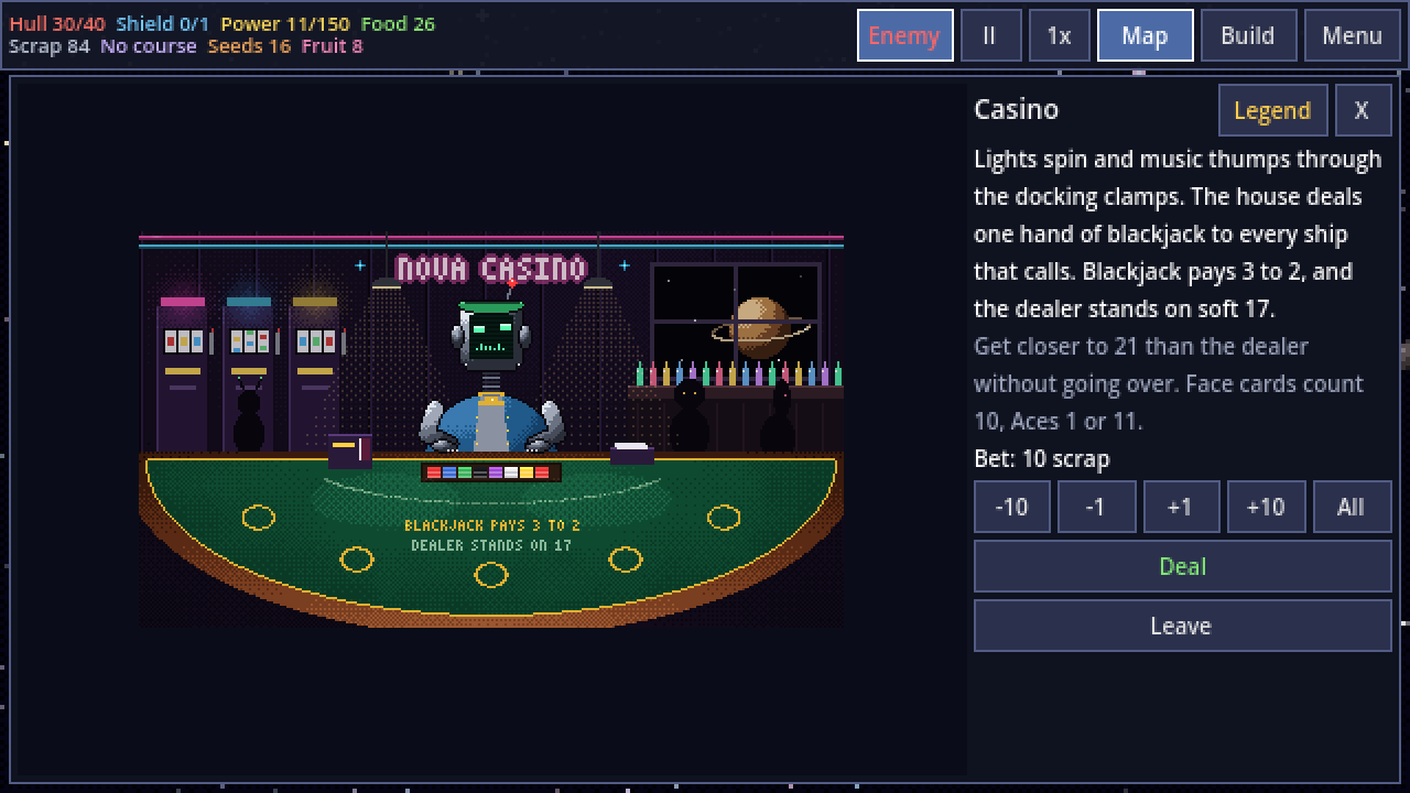 Space Fruit: a robot dealer at the Nova Casino blackjack table